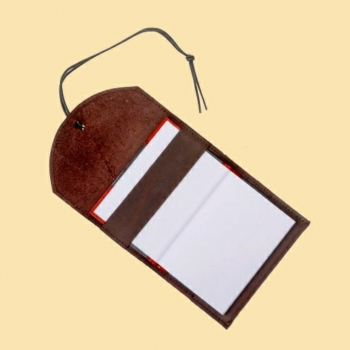 Preview: Leder-Buchhülle mit Notizbuch - klein - braun